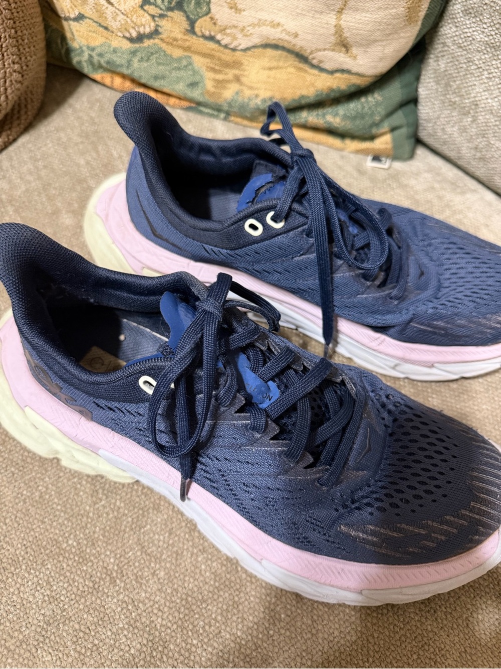 Hoka Clifton Edge athletic shoes/navy